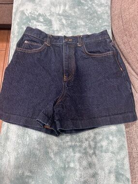 Zara Dark Blue Denim High-Rise Women's Shorts